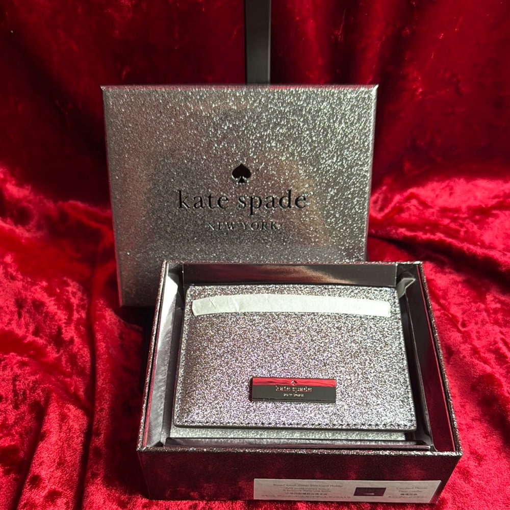 Kate Spade Silver Glitter Wallet new